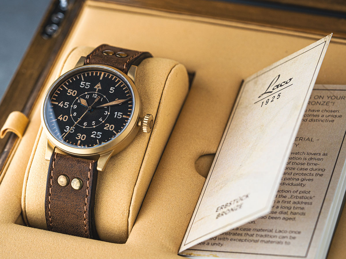 Pilot Watch Original By Laco Watches Model Paderborn Bronze