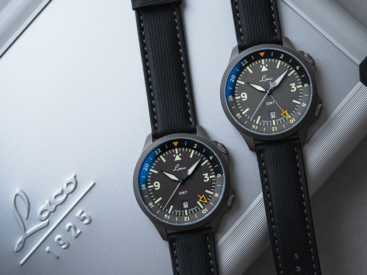 Pilot Watches Special Models by Laco Watches | Model FRANKFURT GMT GRAU