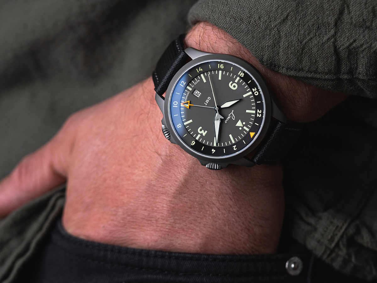 Pilot Watches Special Models by Laco Watches | Model FRANKFURT GMT GRAU