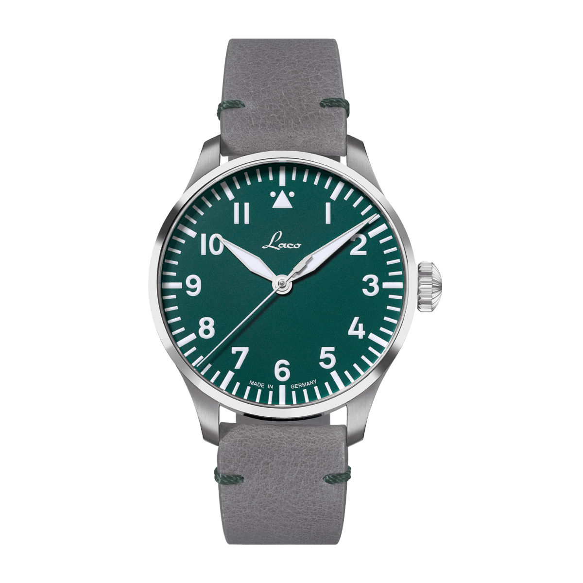 LacoWatchesによる基本的なパイロットウォッチ| モデル Augsburg グリーン42