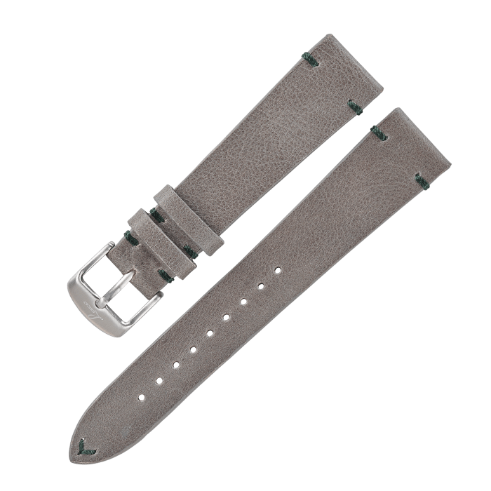 Watch straps Leather strap grey „Limited Edition Grün“